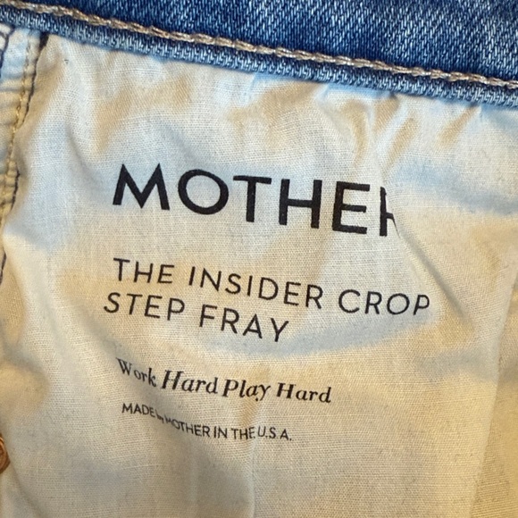 MOTHER The Insider Crop Step Fray Work Hard Play Hard Size 28 - Picture 8 of 13